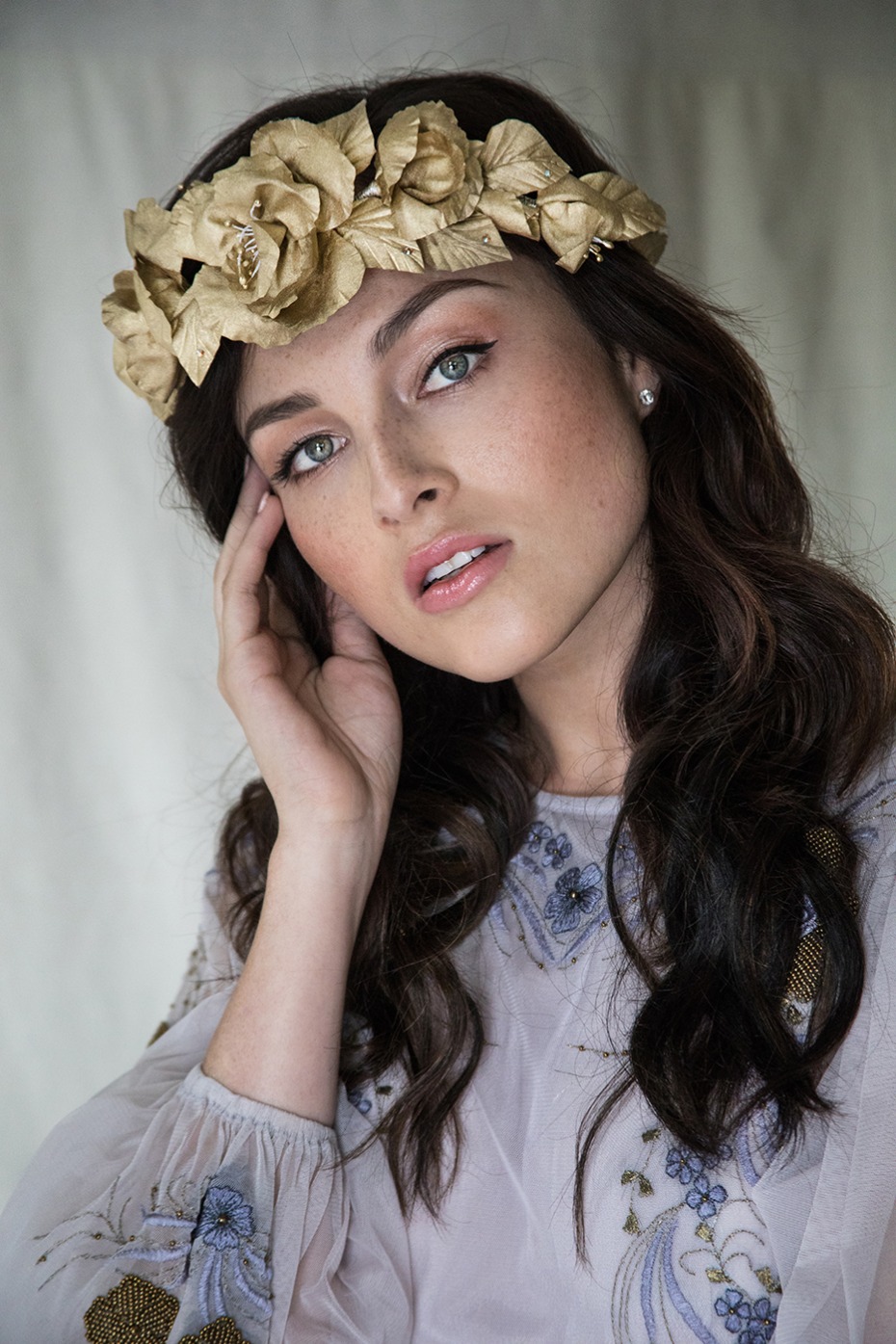 Erica Elizabeth Heart of Gold Bridal Flower Crown