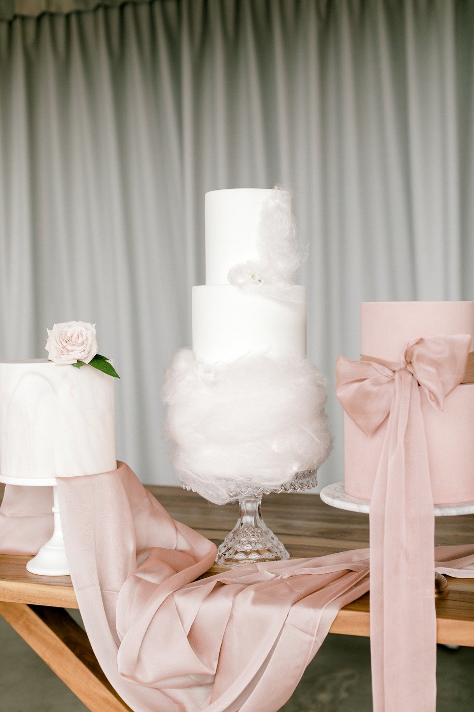 three wedding cake ideas for your soft pink wedding