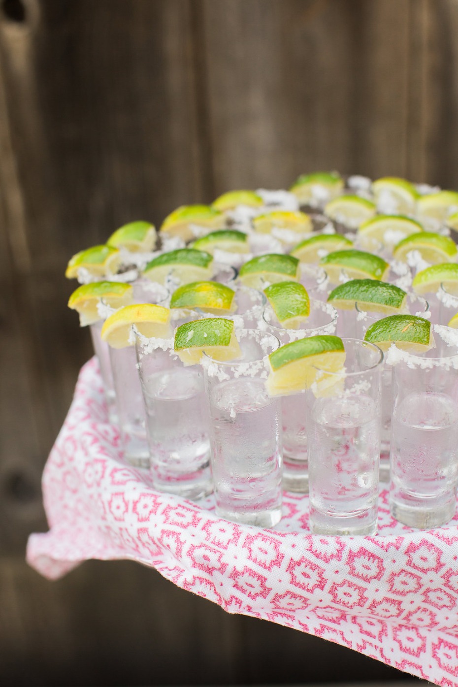 Tequila shots for a wedding
