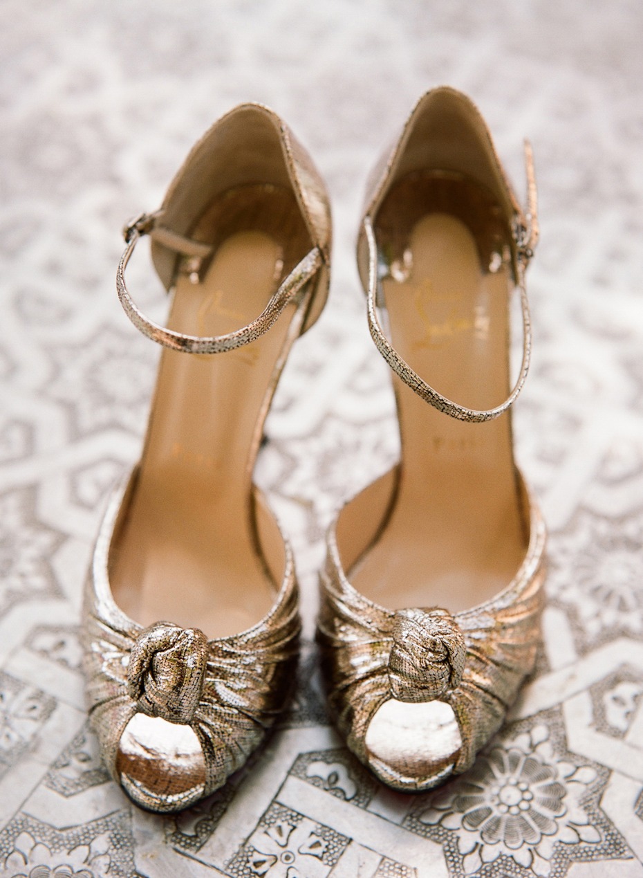 Metallic wedding heels