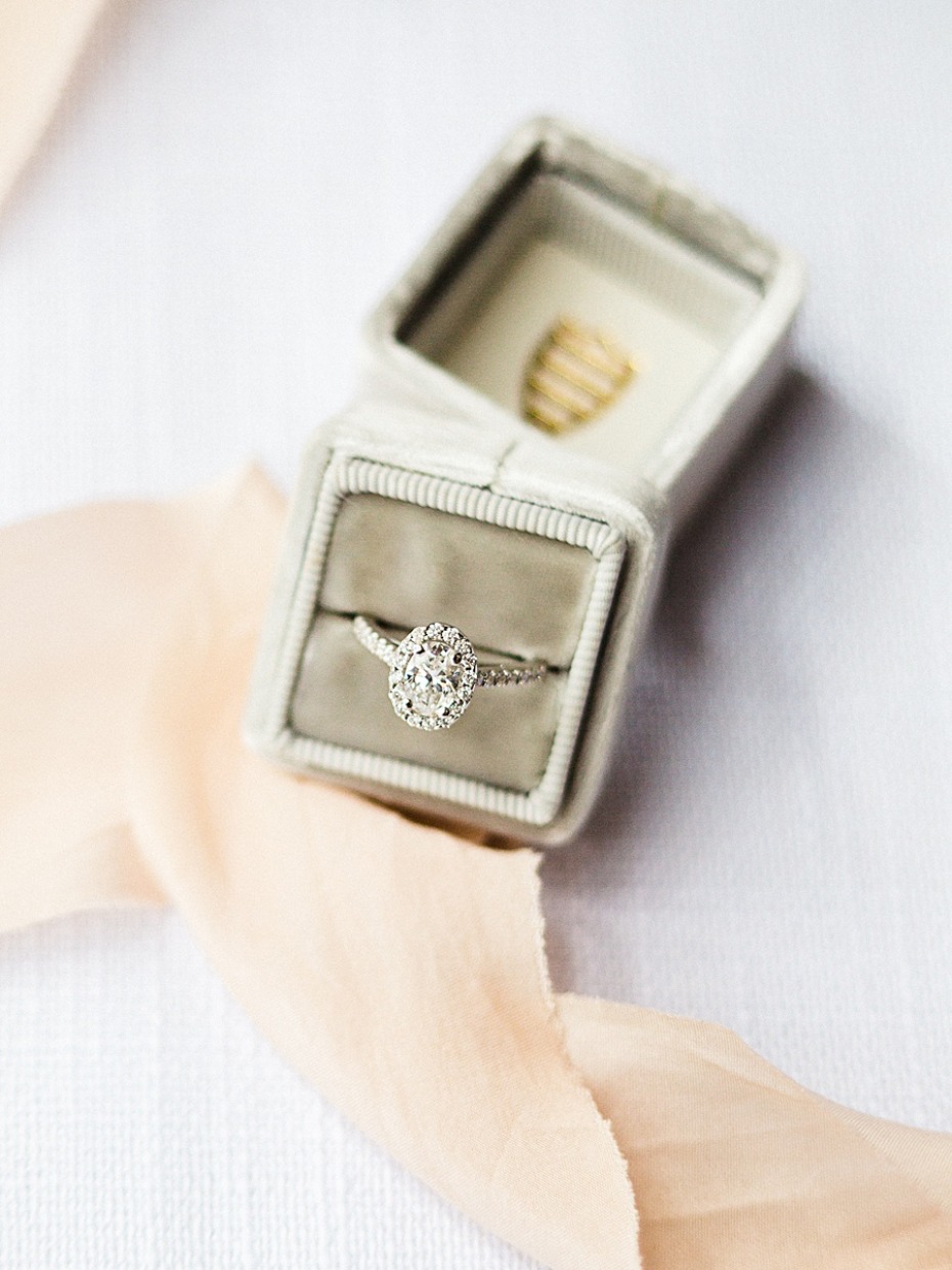 Elegant diamond engagement ring in a luxurious velvet box