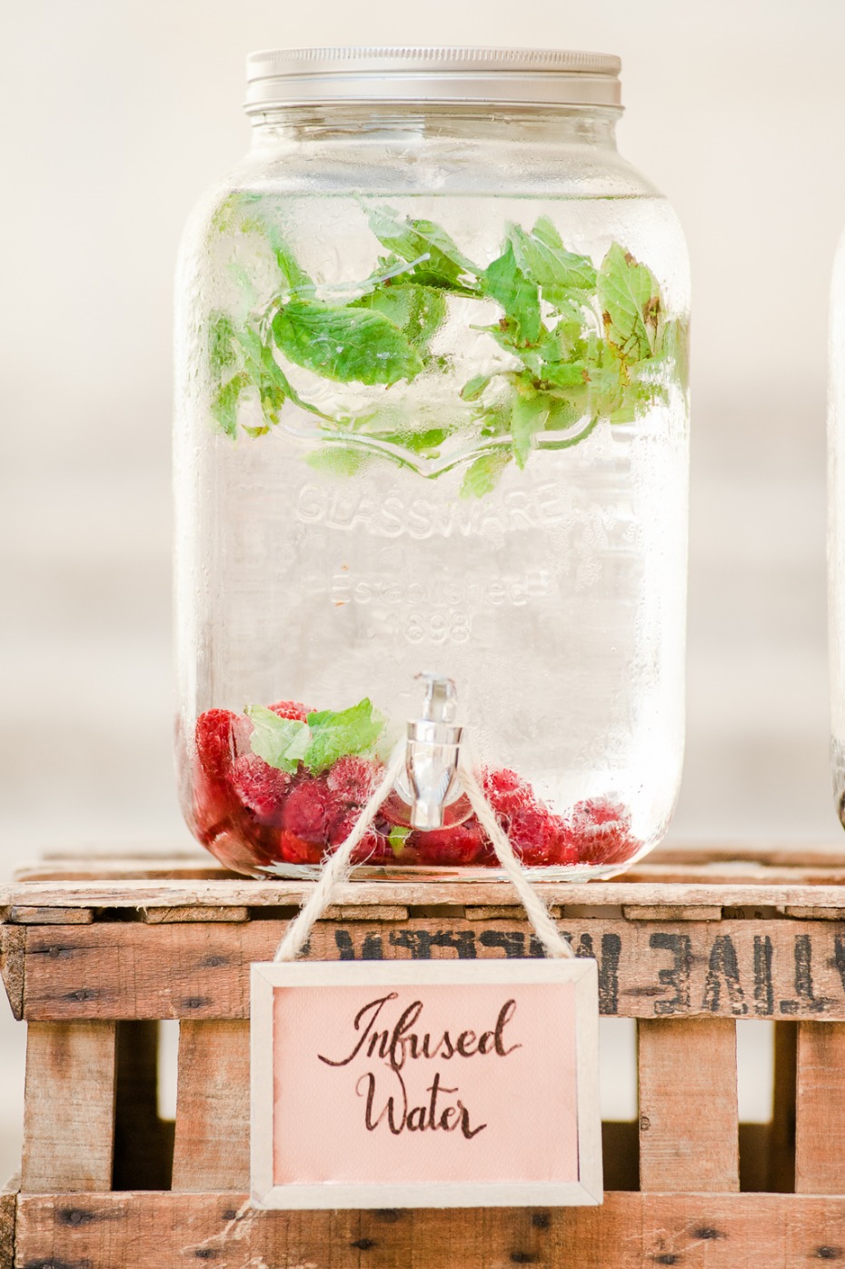 Infused water for a wedding