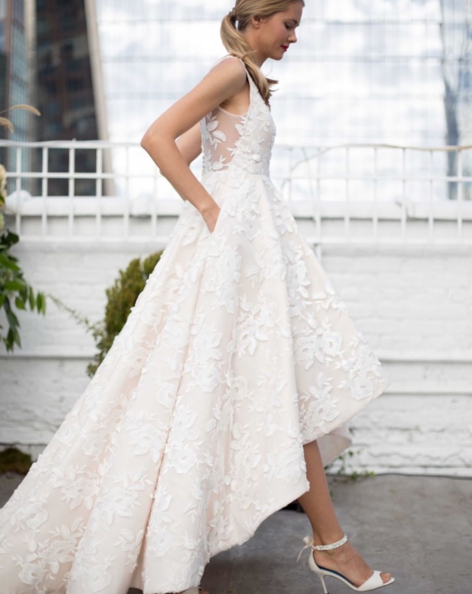 Jenny Yoo Bridal High-Low Pocketed Gown