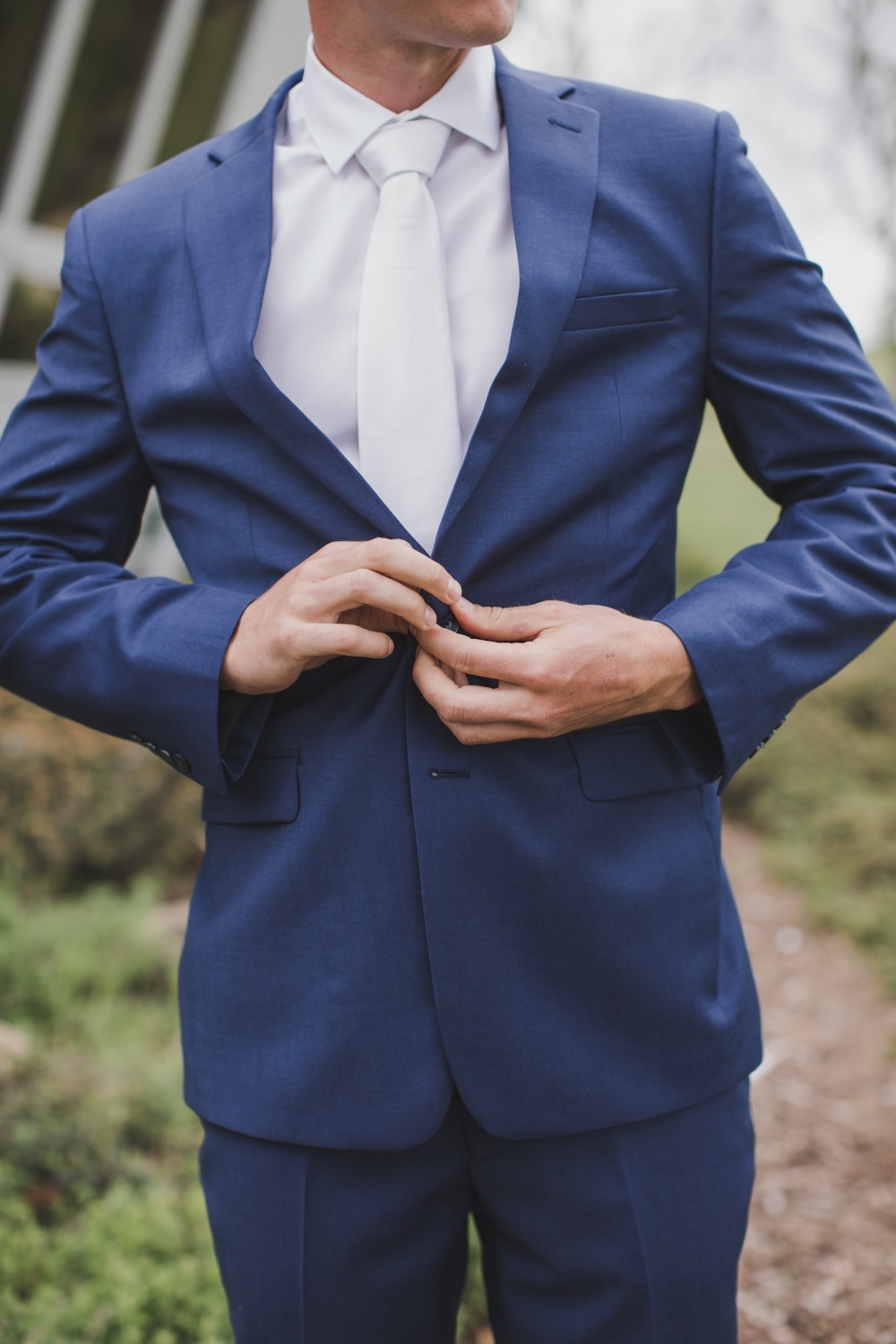 white and navy Groom outfit idea