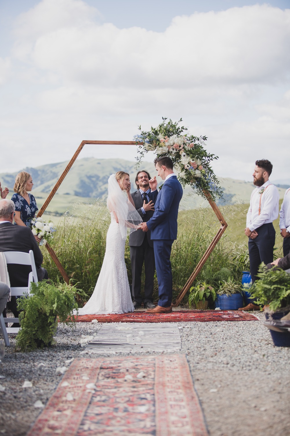 hexagon wedding arch backdrop
