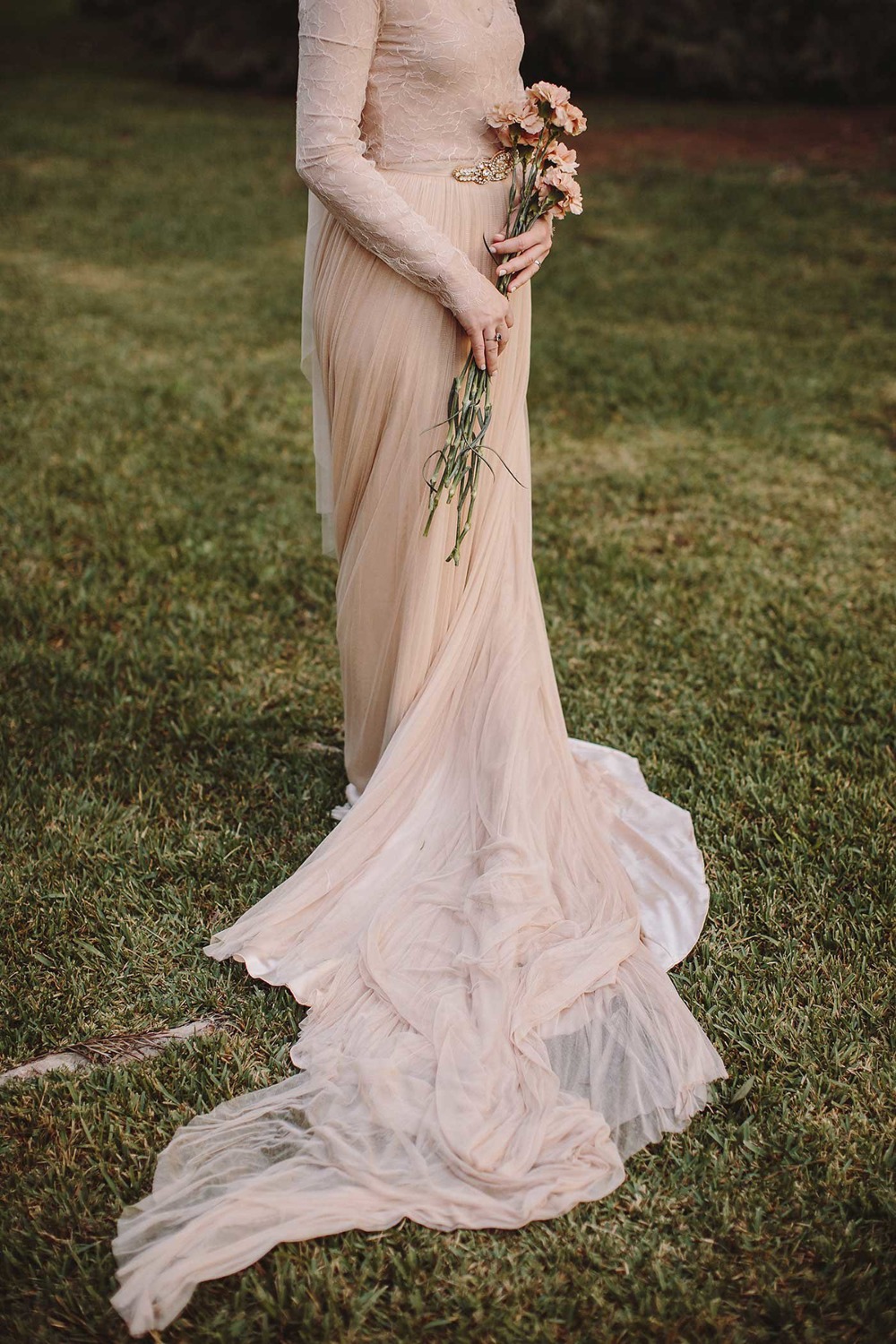 soft pink wedding dress by Emily Riggs