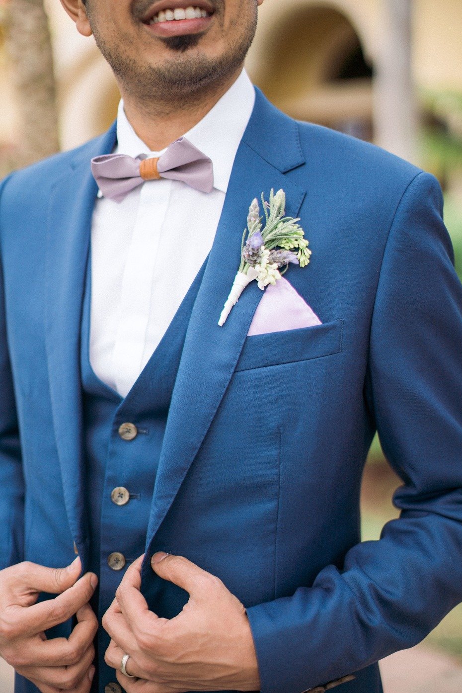 groom in royal blue suit