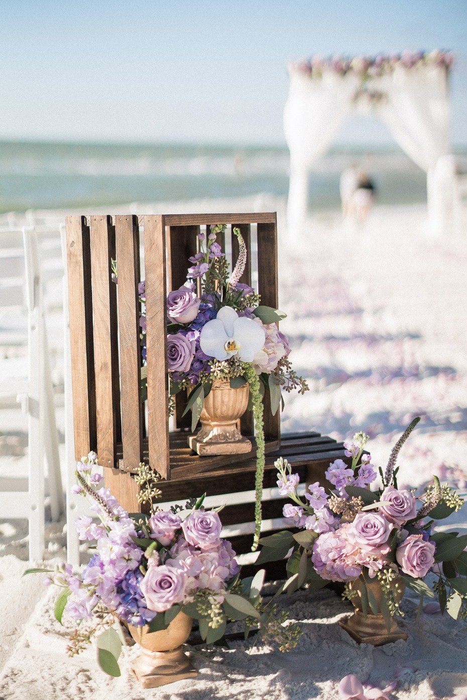 purple floral wedding decor