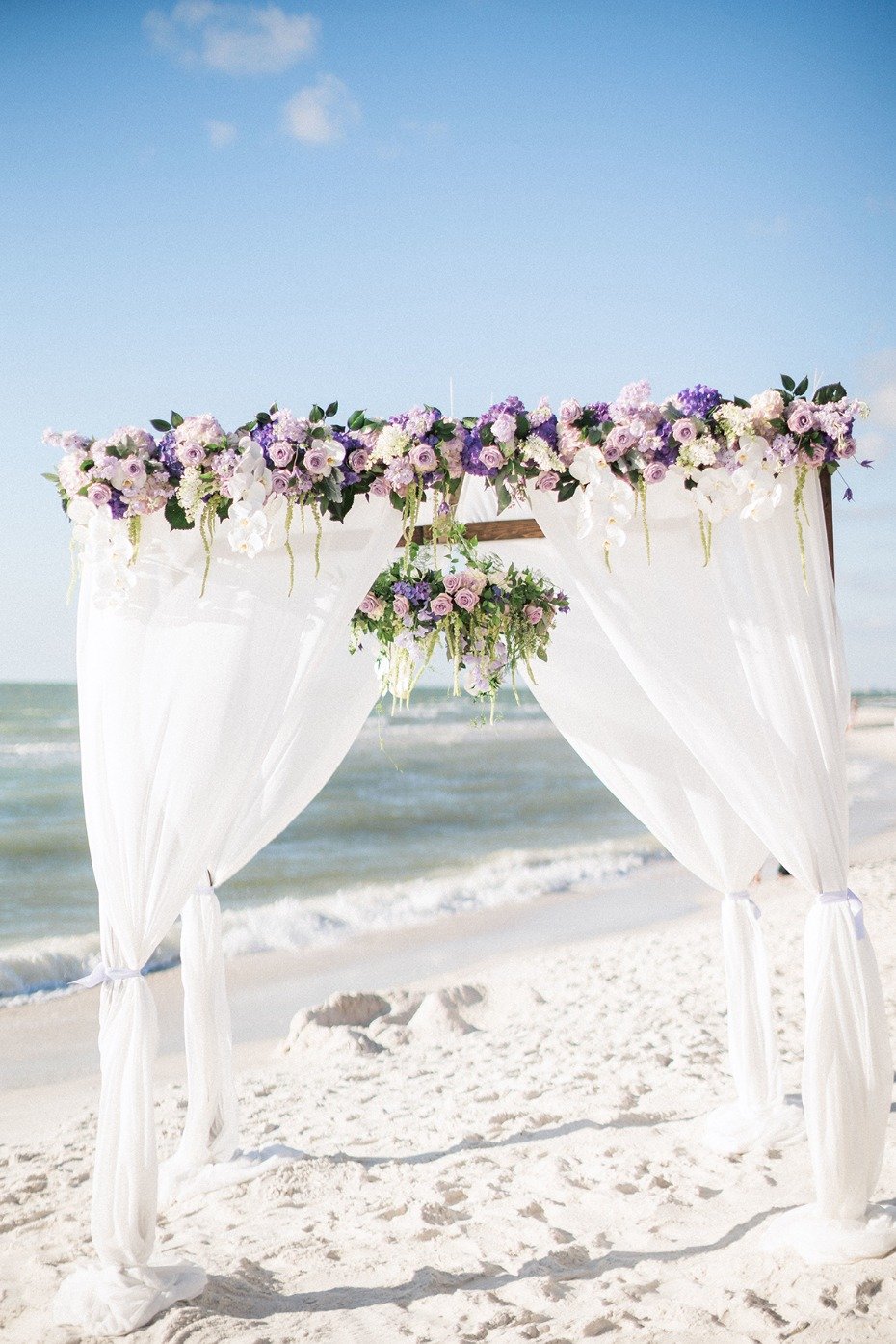 floral accented wedding backdrop