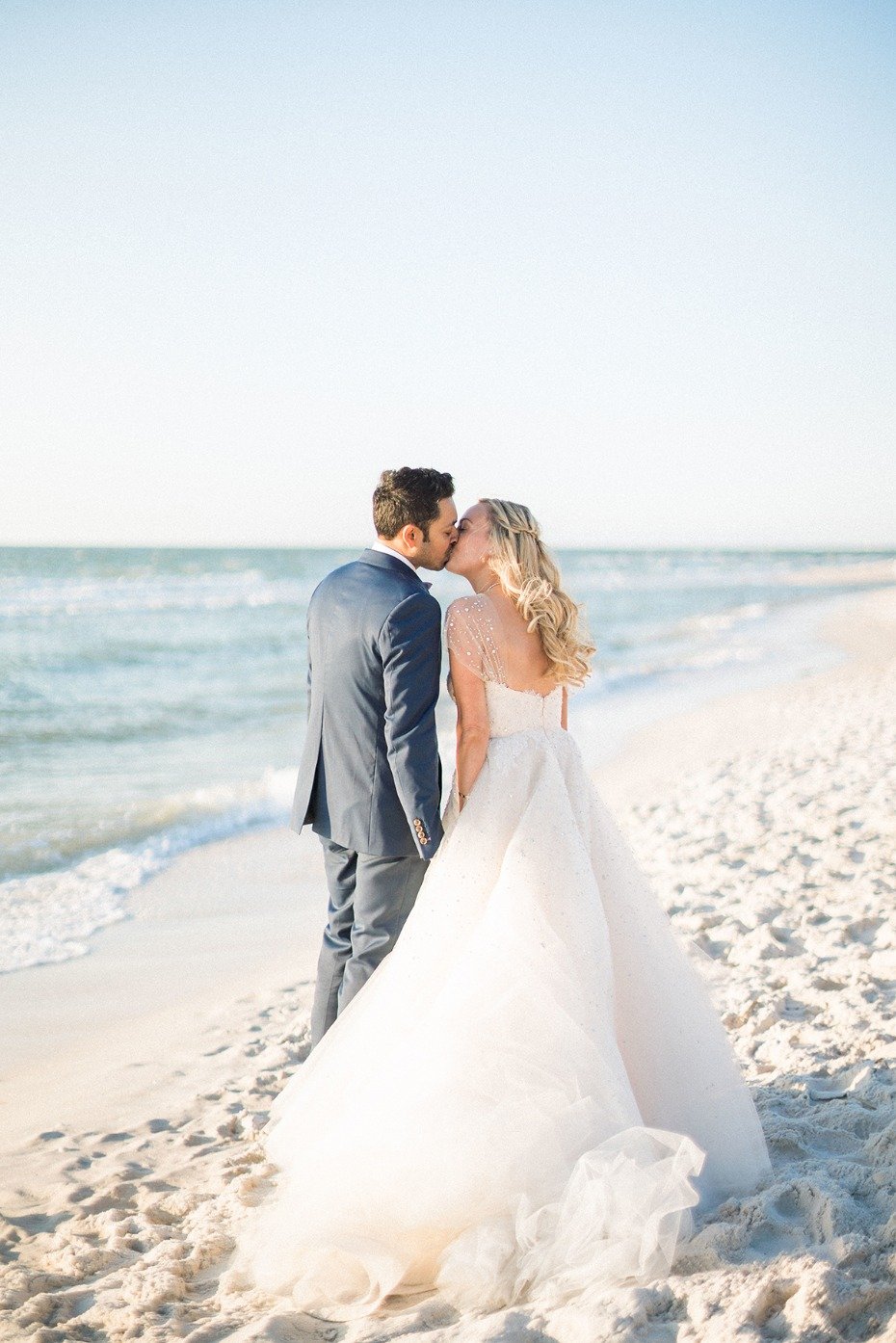 beach wedding couple