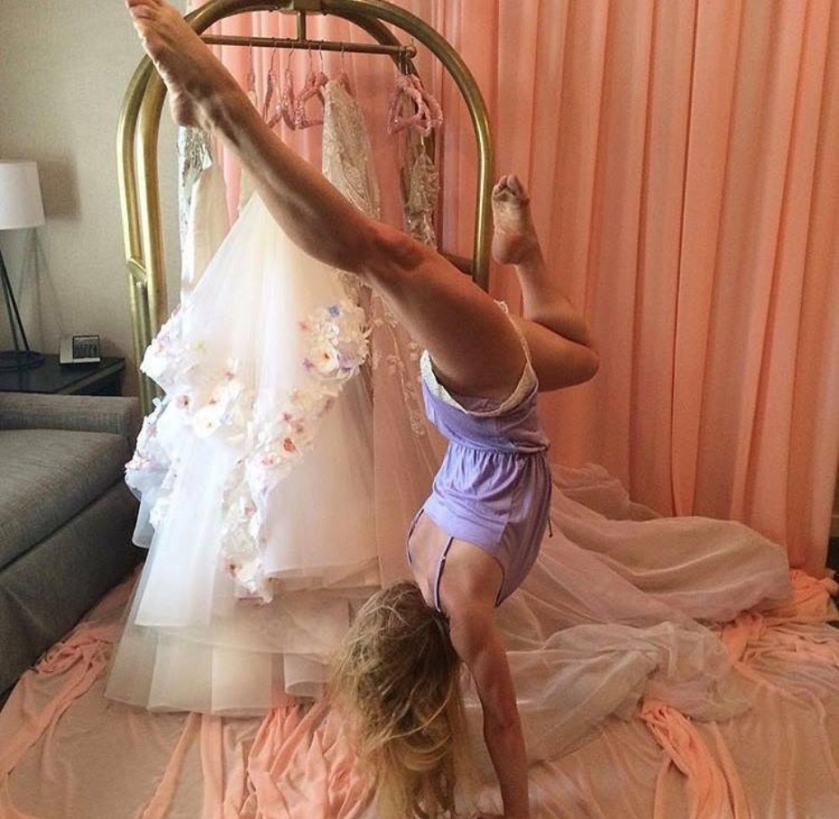 Hayley Paige Doing Handstand in Love Ophelia Romper