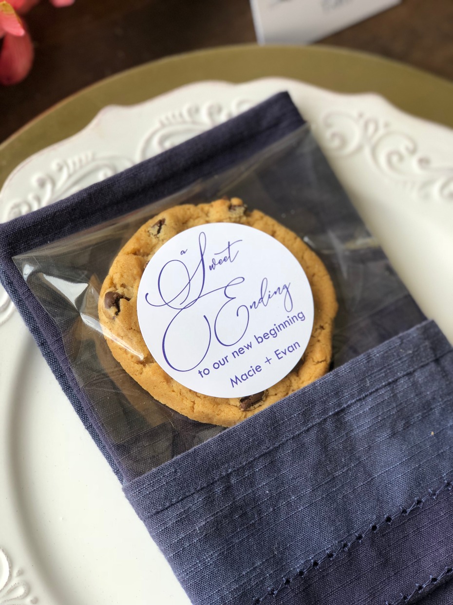 Sweet ending cookie wedding favor for The Favor Loft