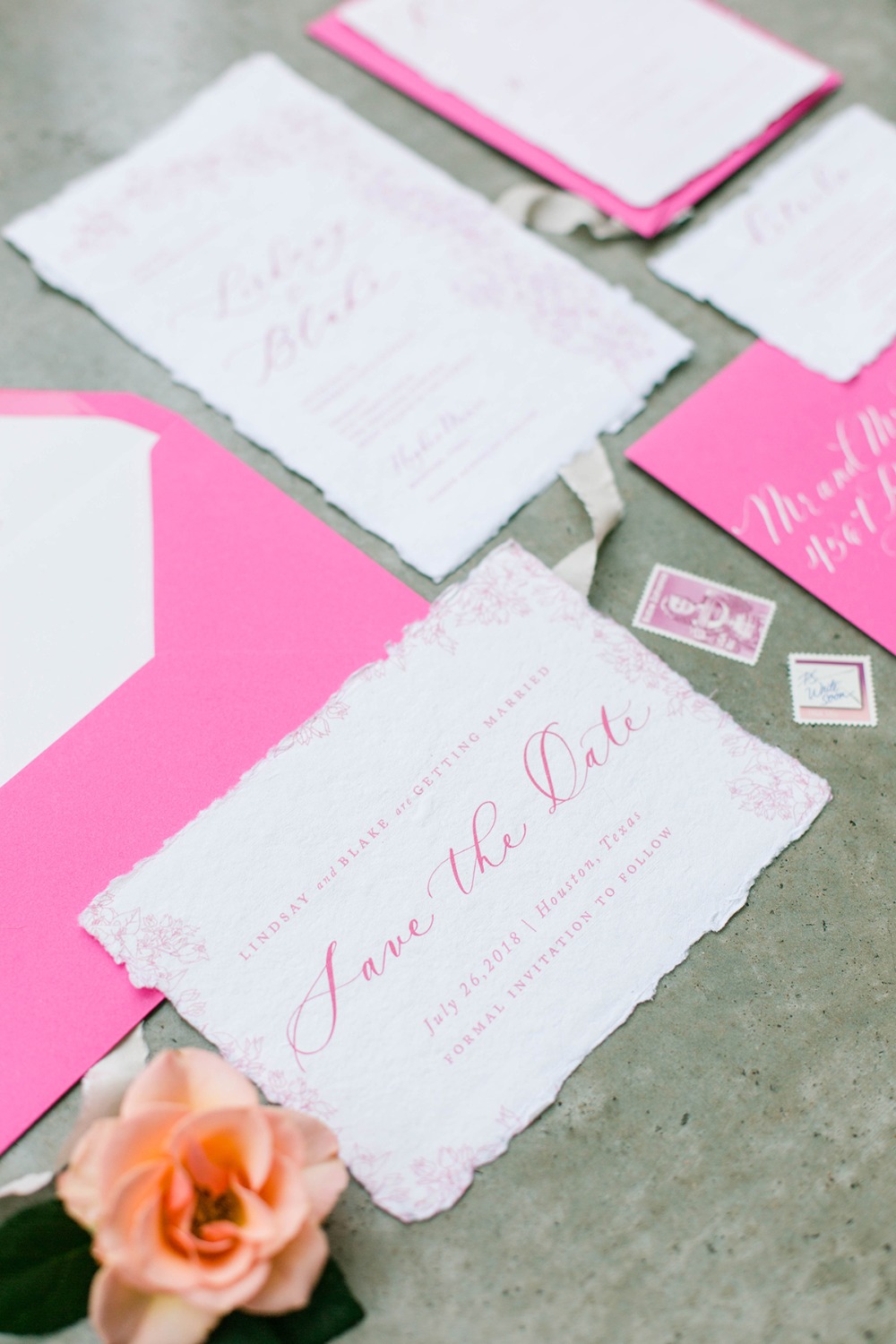 calligraphy wedding save the date