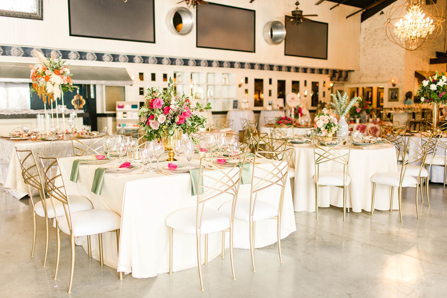 wedding reception with unique modern style
