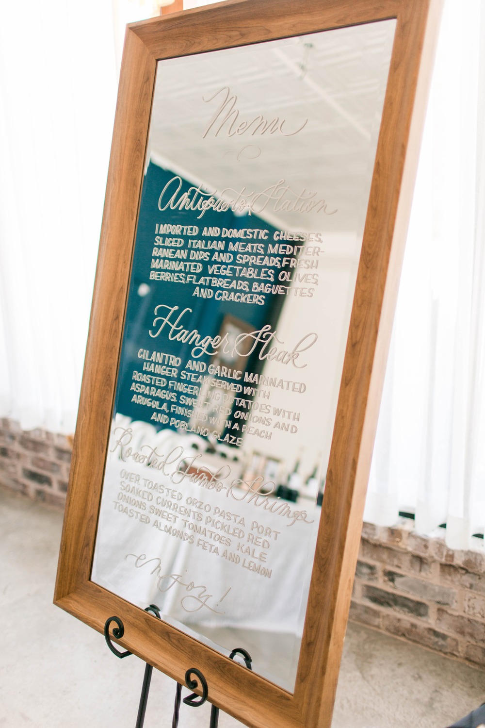mirror wedding menu