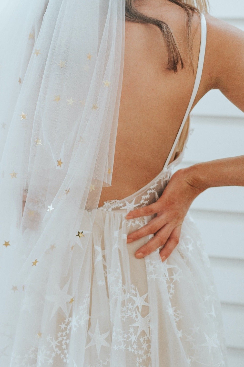 Star wedding veil from Luna Willow Bridal Dress Collection