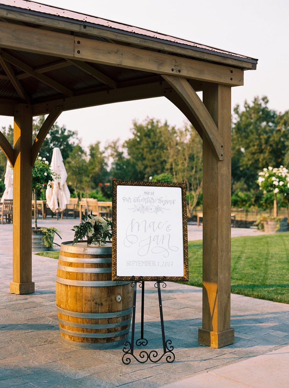 Mirror welcome wedding sign