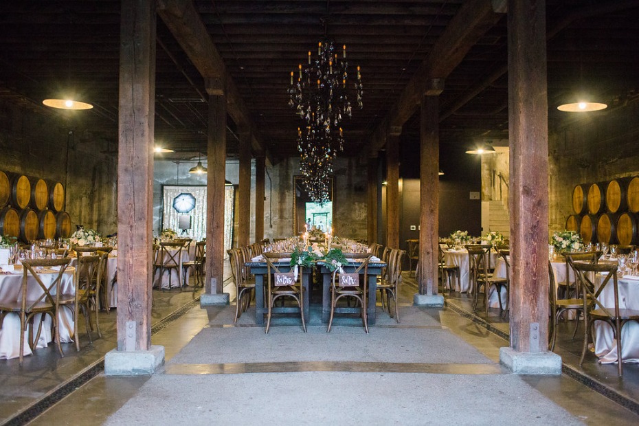 Rustic winery wedding reception