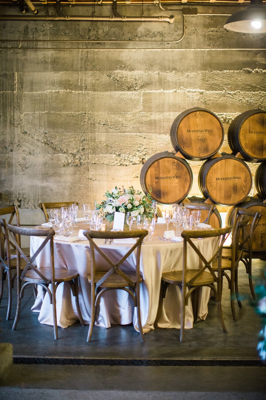Winery wedding reception