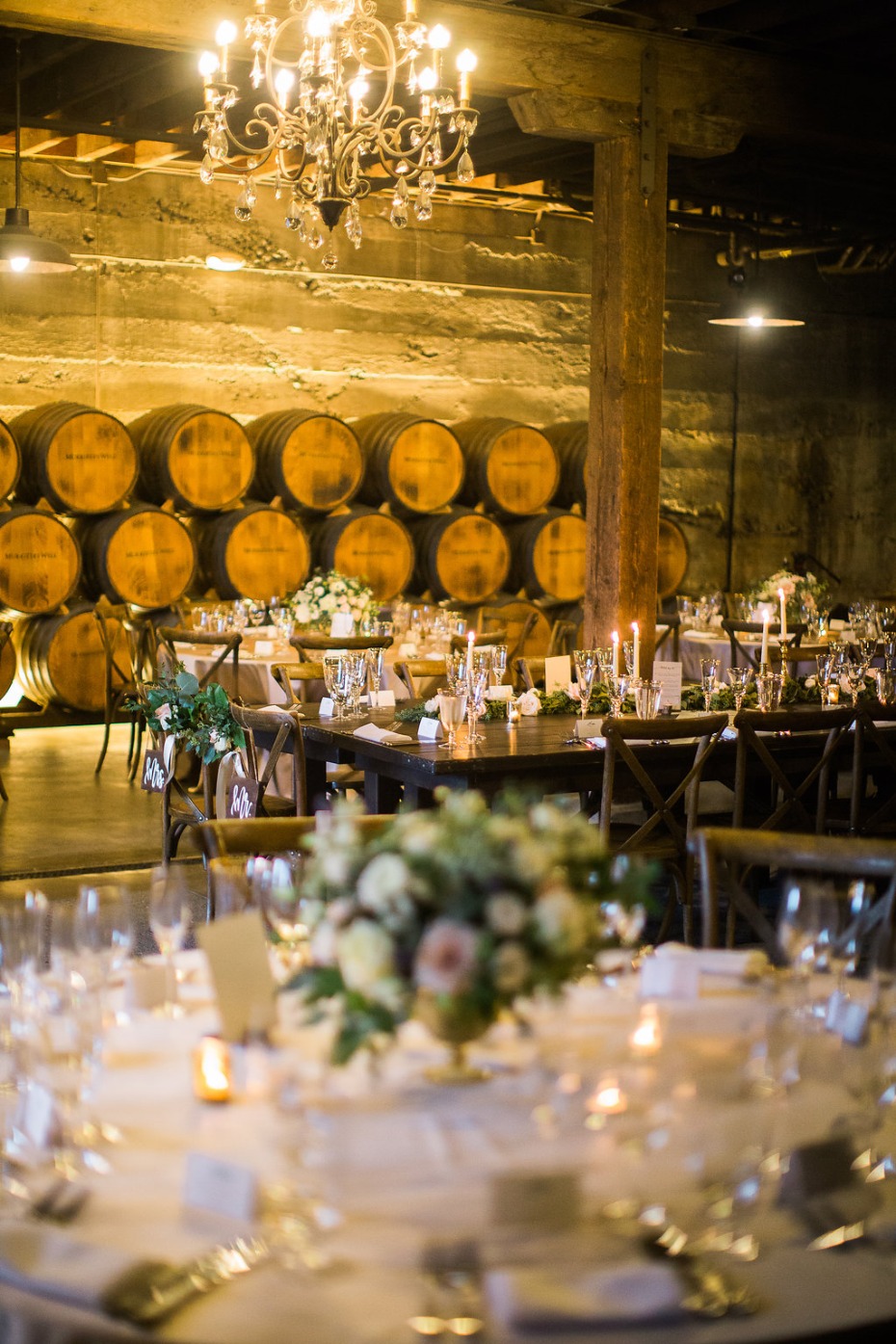 Romantic winery reception