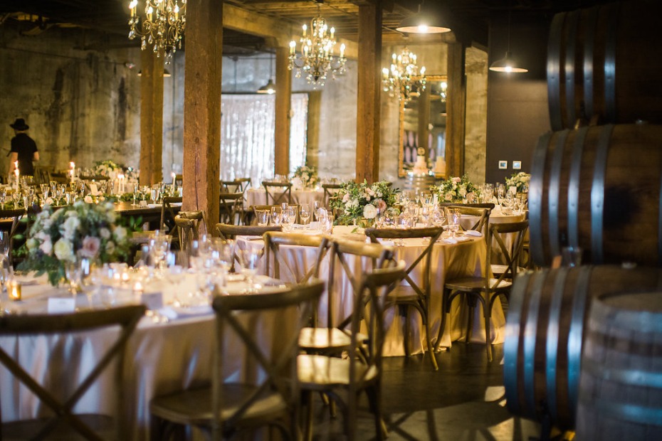Winery wedding reception in California
