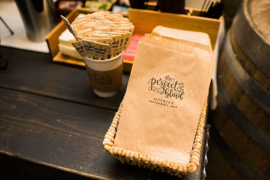 Coffee and donuts to go for a wedding