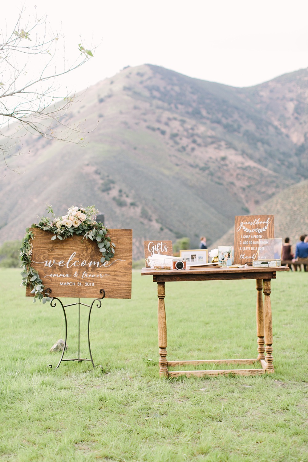 wedding welcome sign and table