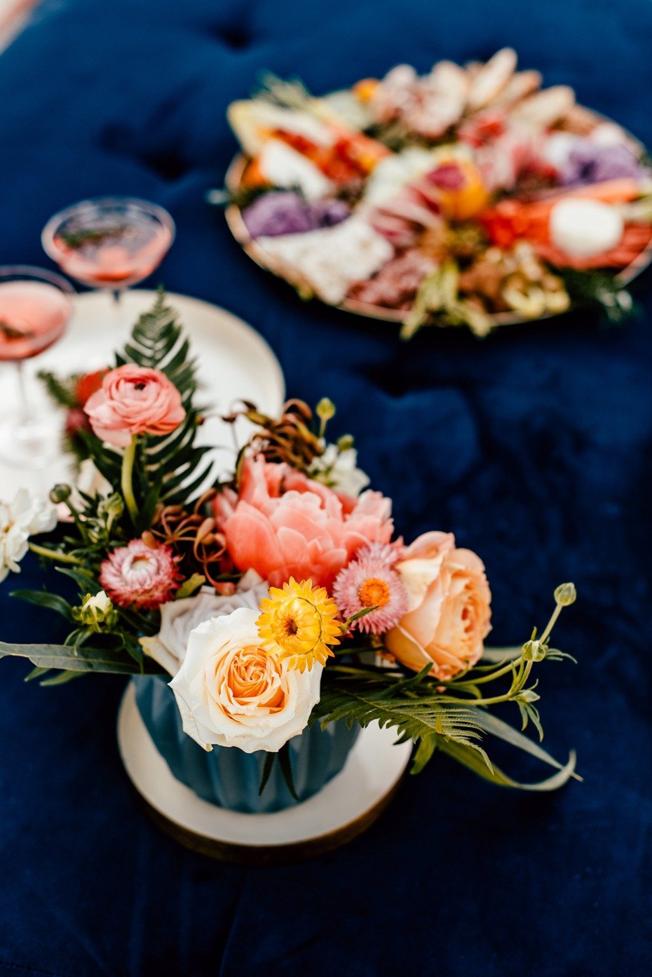 wedding flowers and snacks