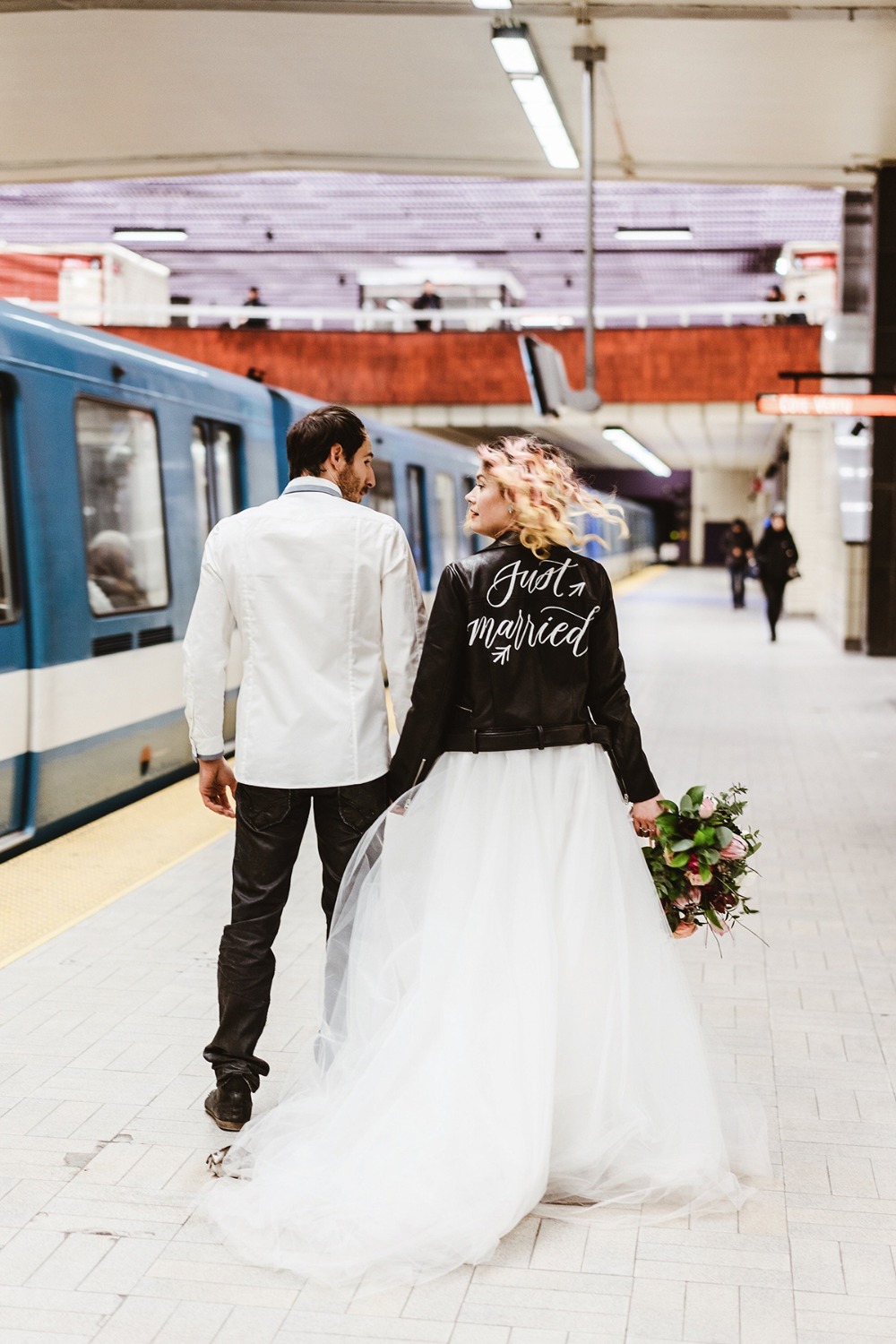 catching a train on your wedding day