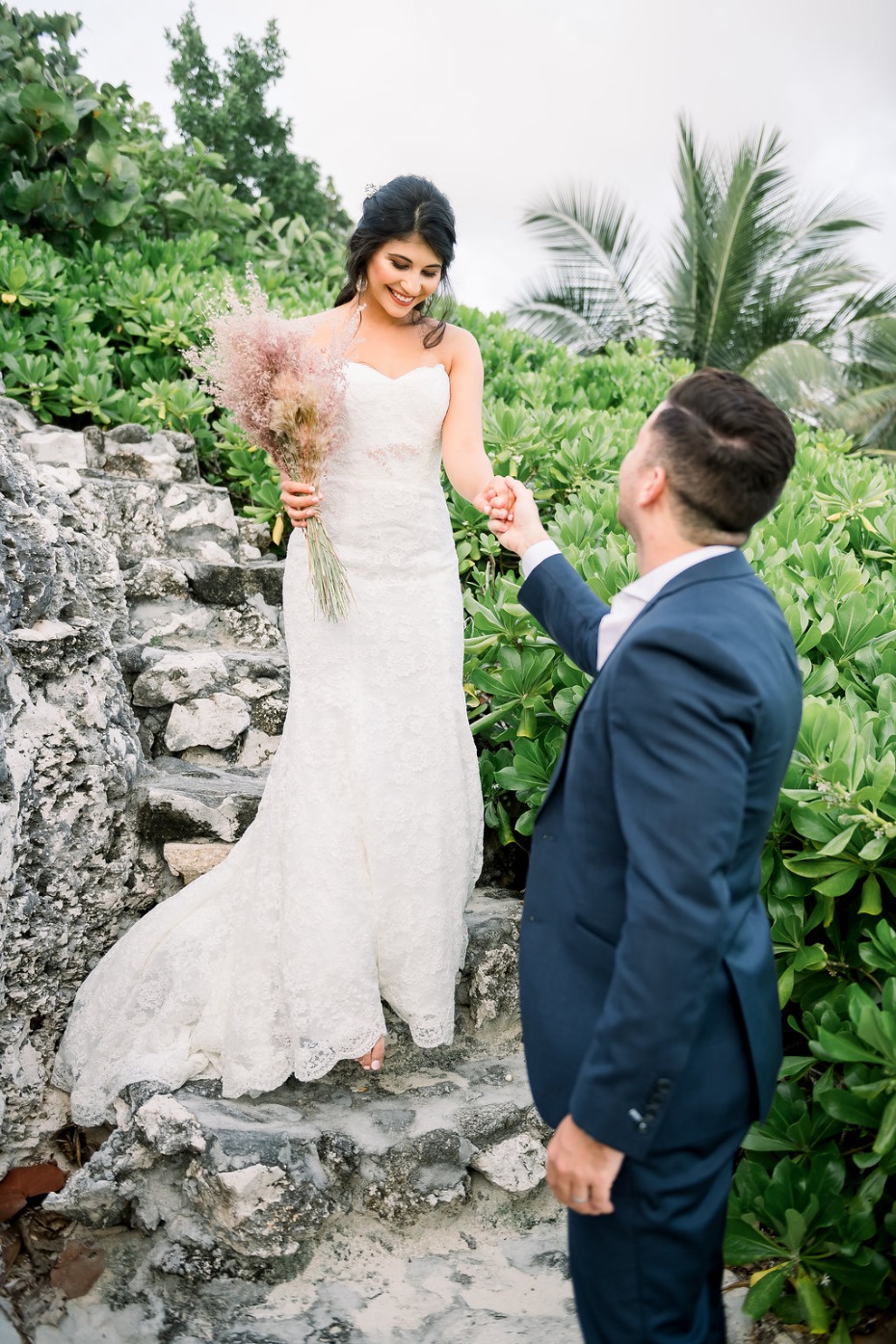 Cayman Island Beach Wedding Bride Meets Her Groom