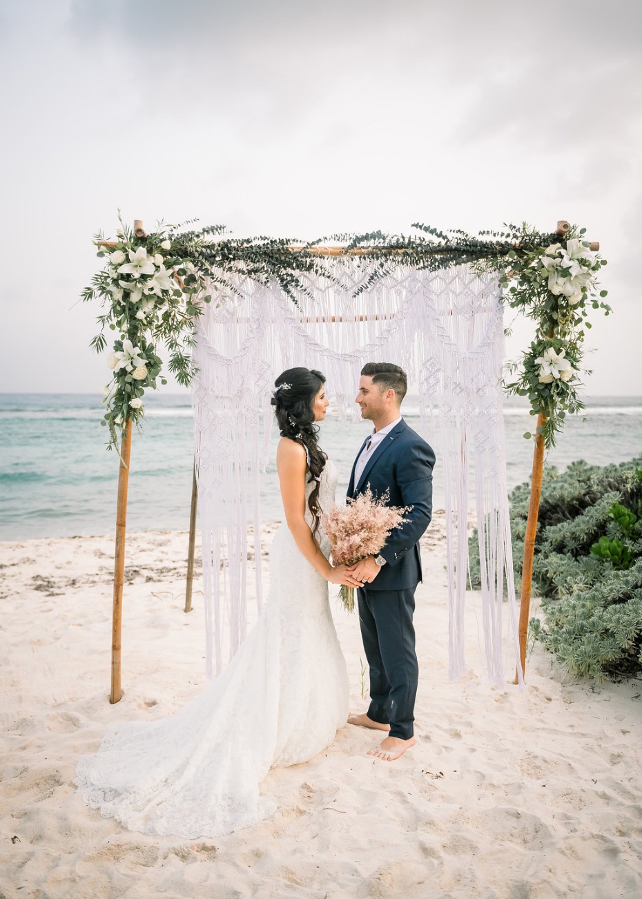 Cayman Island Beach Wedding Bride and Groom