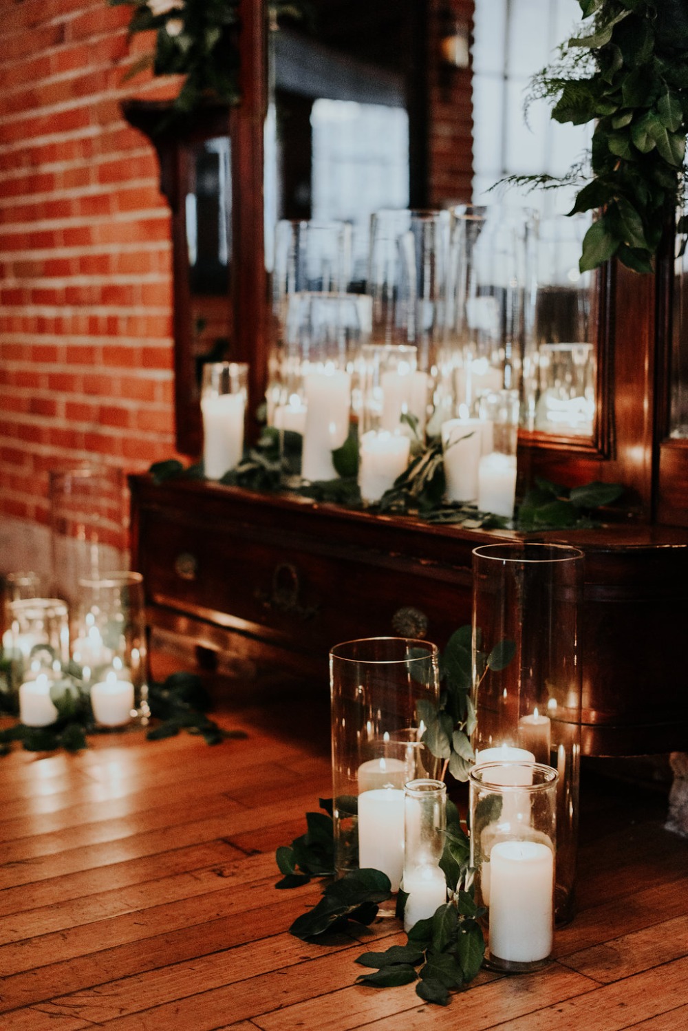 romantic candle wedding ceremony decor