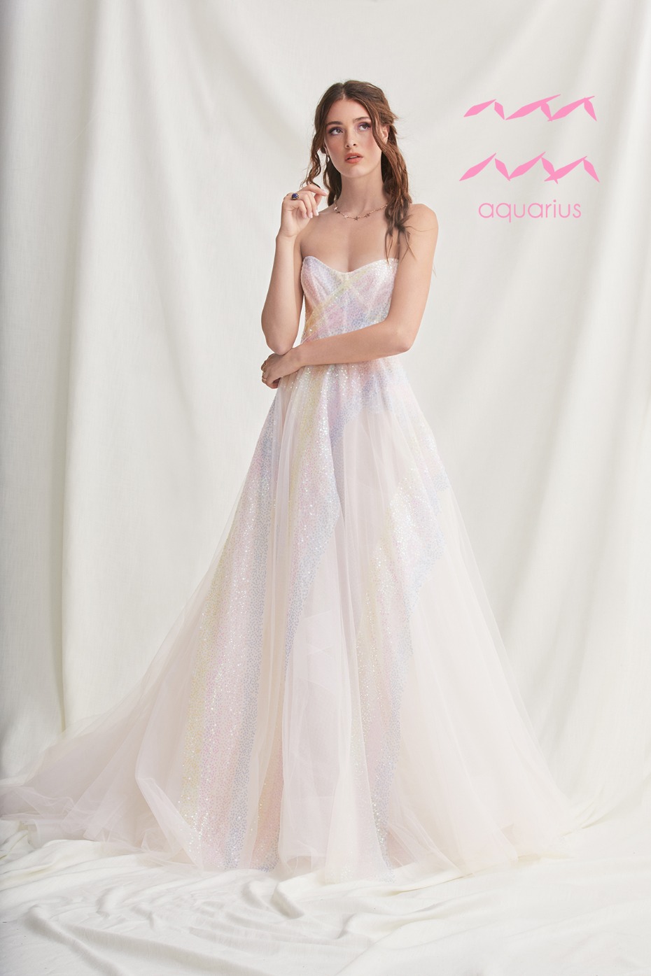 rainbow sparkle wedding dress for the Aquarius Zodiac