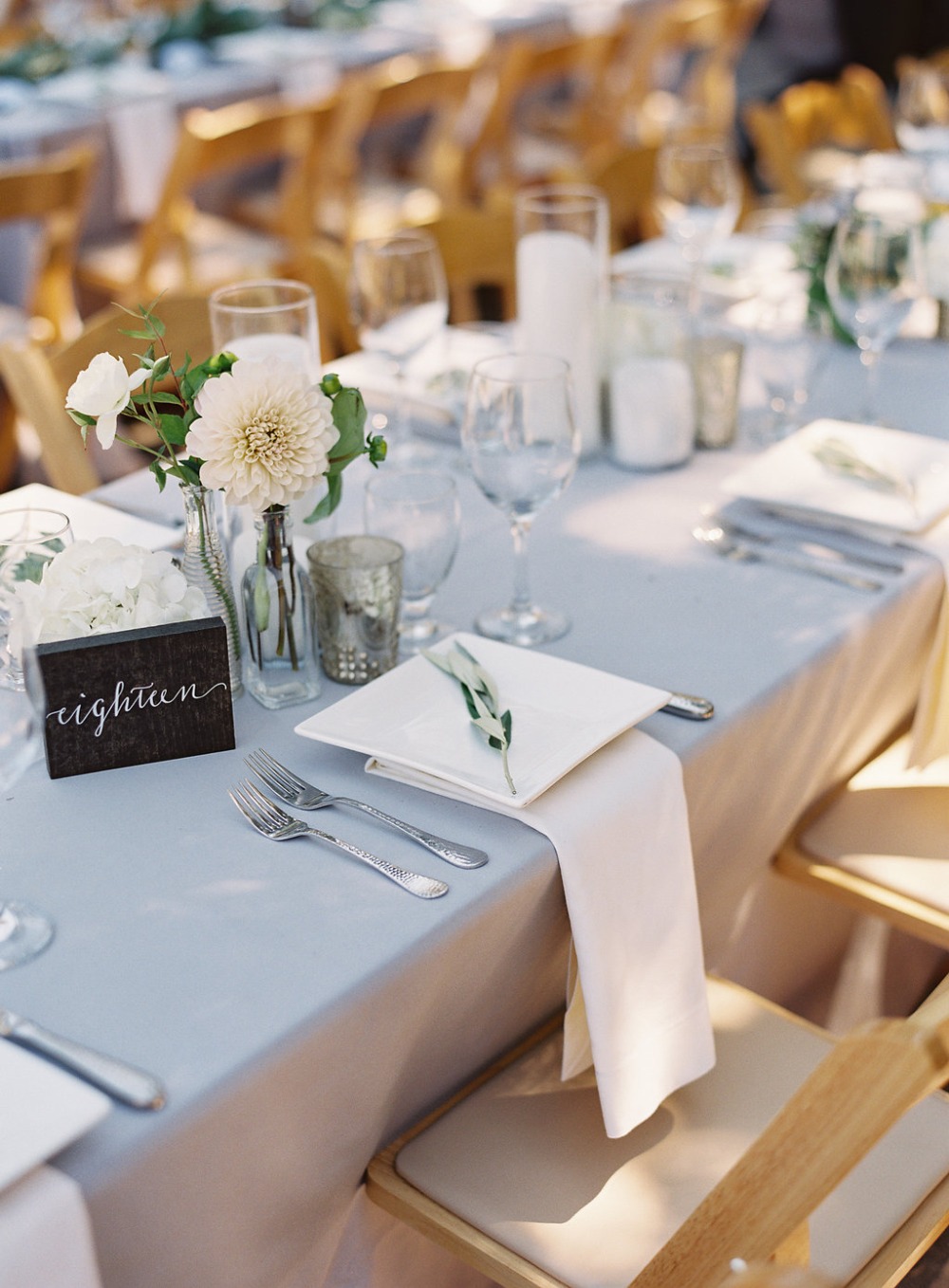 grey and white chic wedding reception