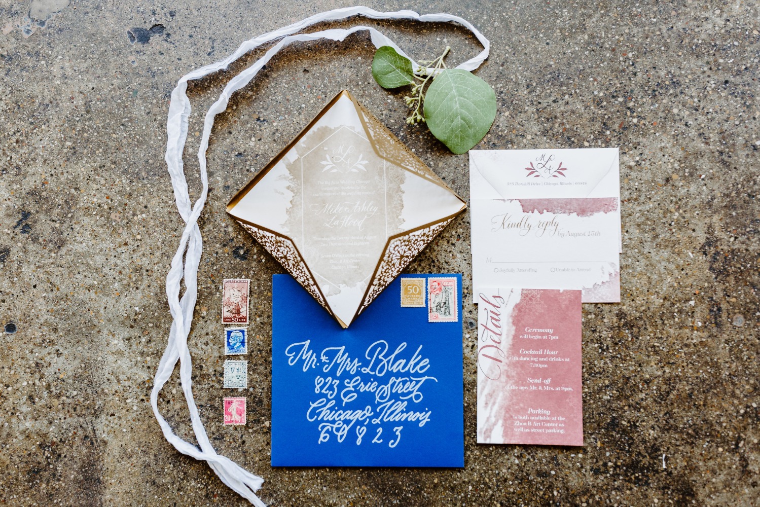 vintage inspired wedding invitation suite