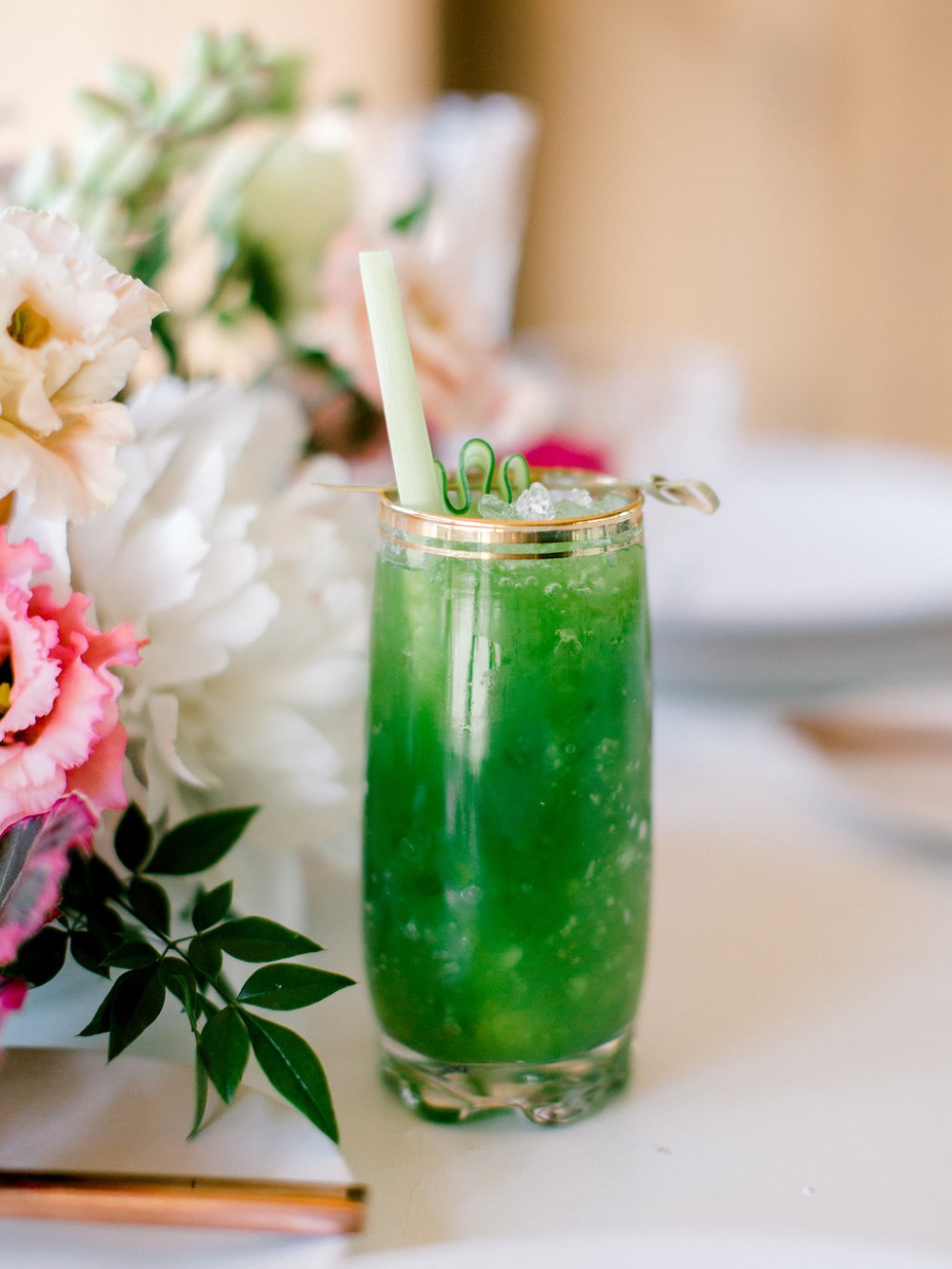 green wedding drink