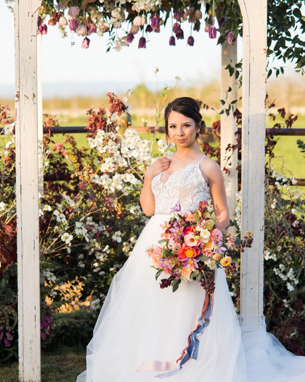 romantic wedding backdrop flower arch