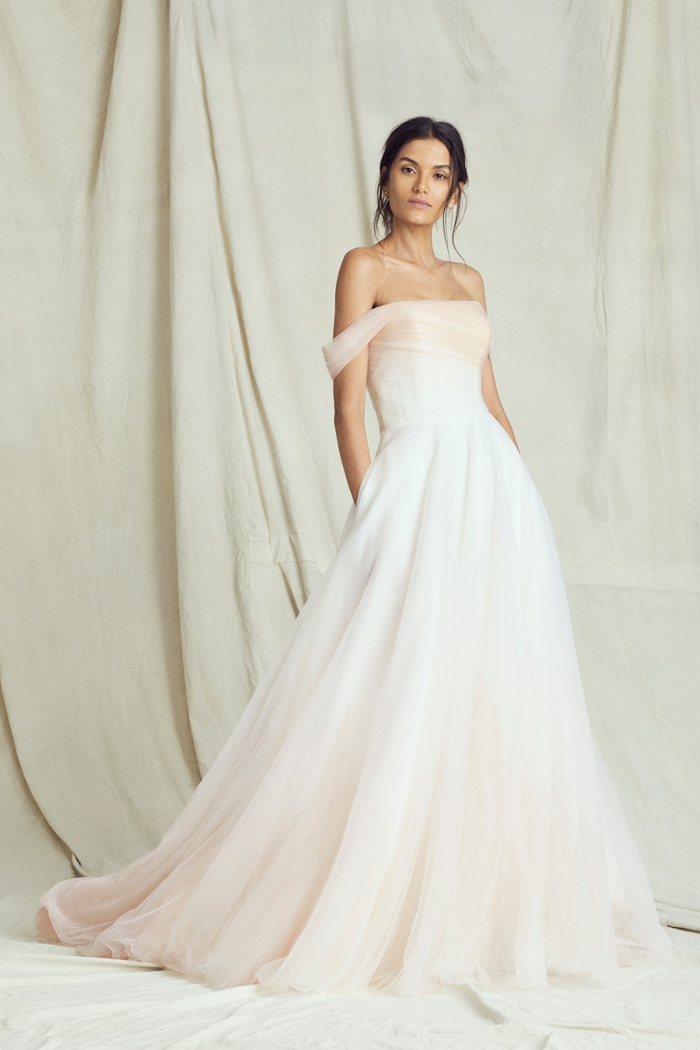 elegant drop sleeve ombre gown by Kelly Faetanini