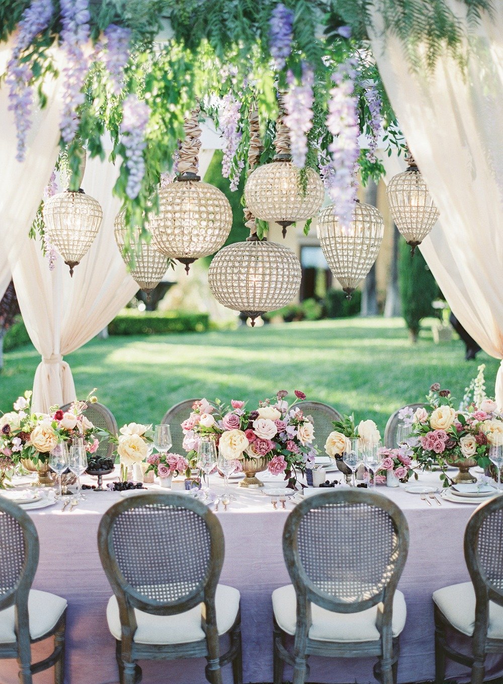 glam garden party table decor