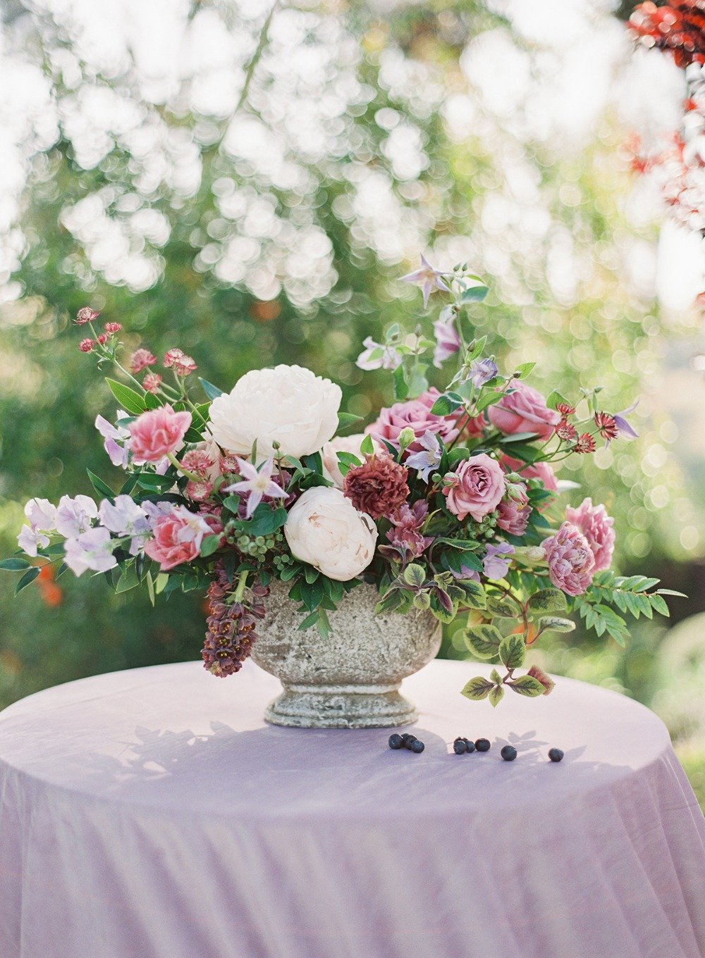 garden inspired wedding centerpiece