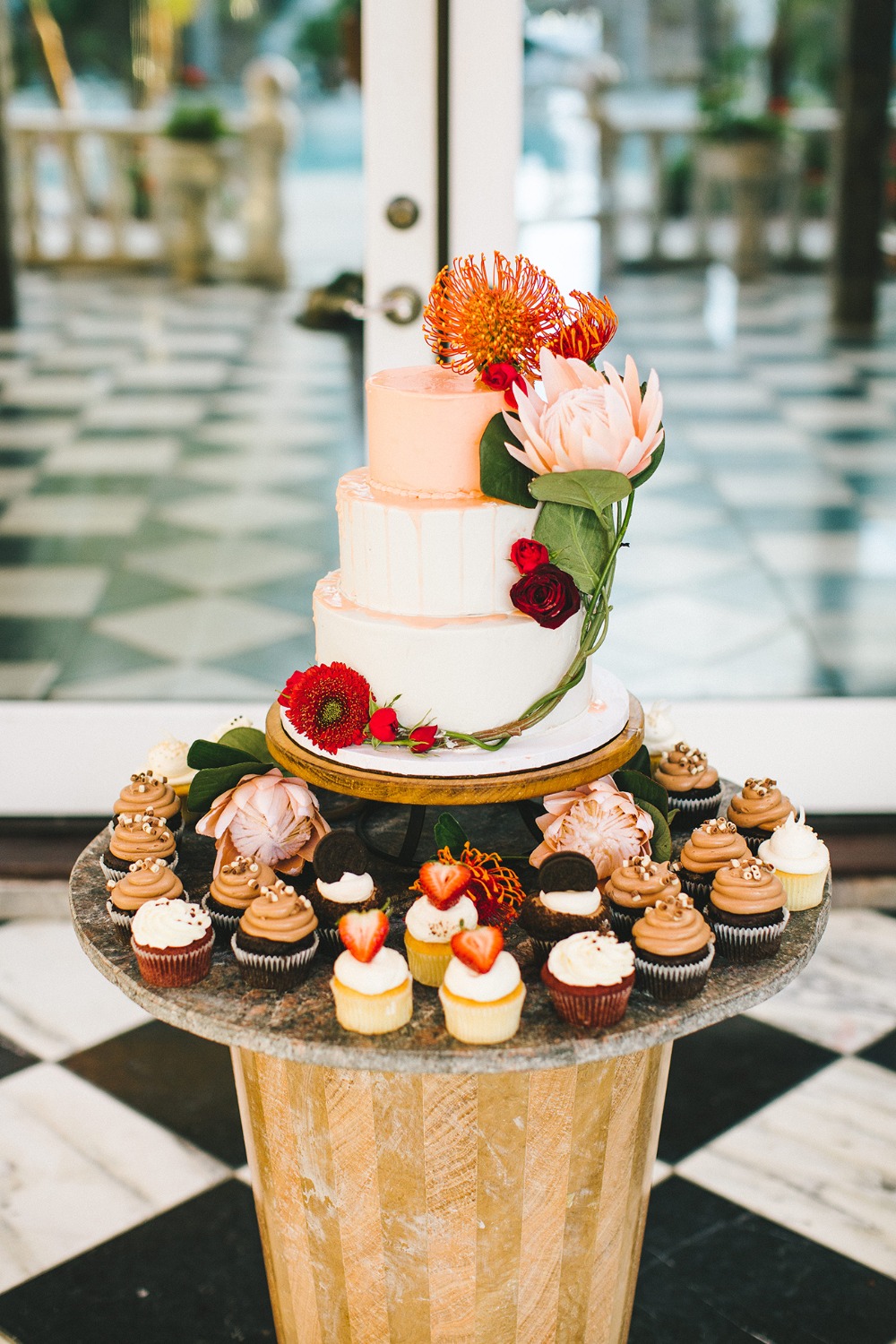 Cake and cupcake table