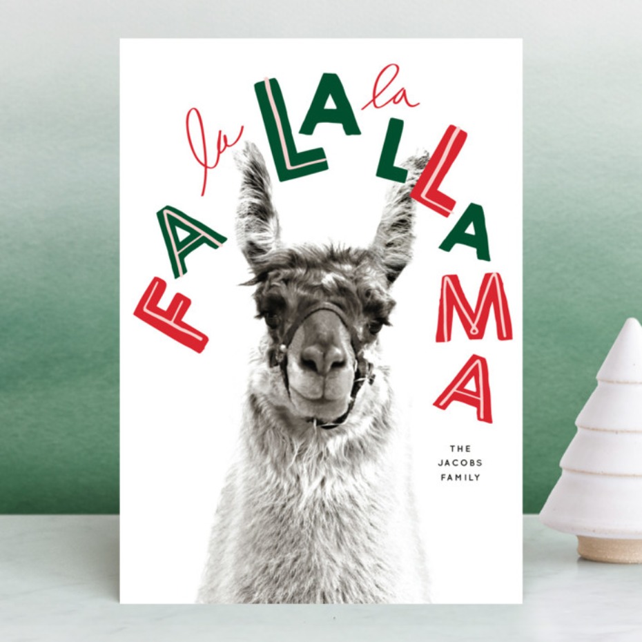 Fa La La Llama Holiday Card