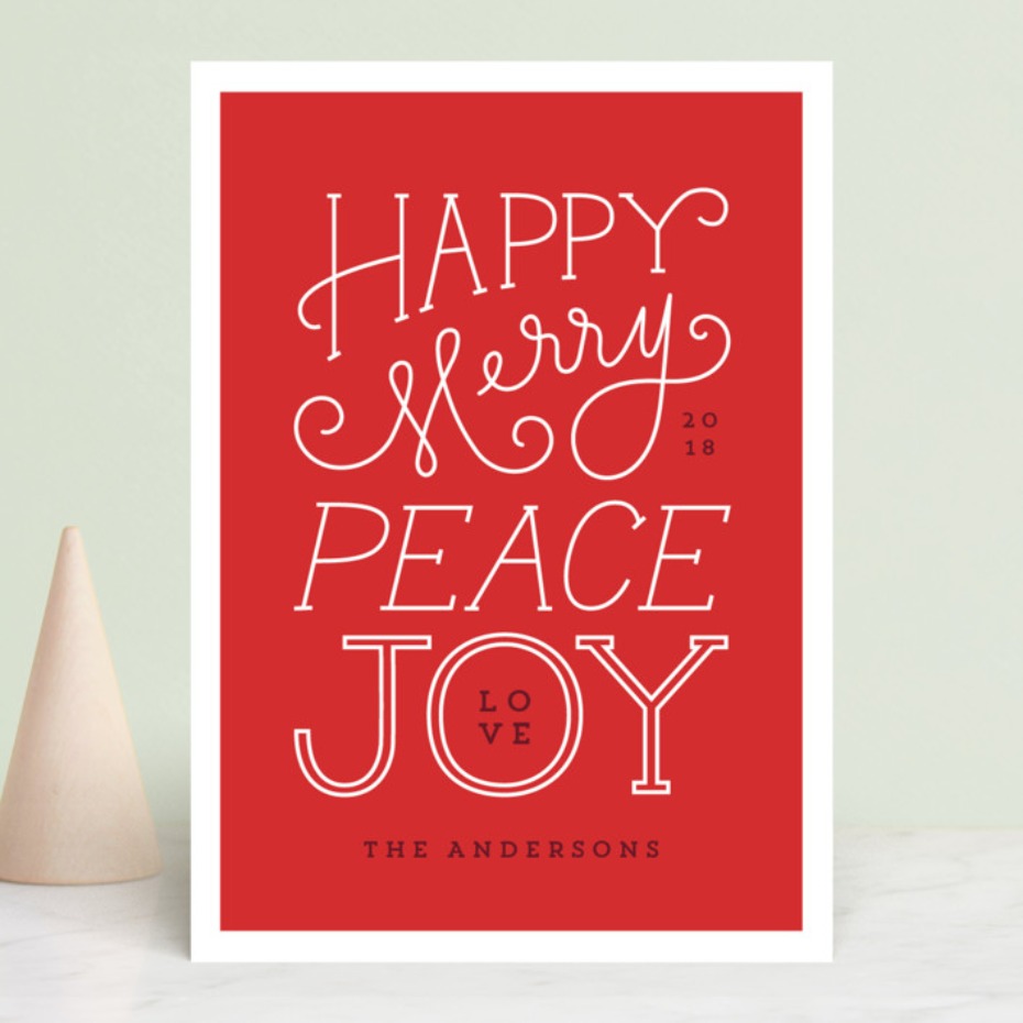 Happy Merry Peace Joy and Love Holiday Card from Minted