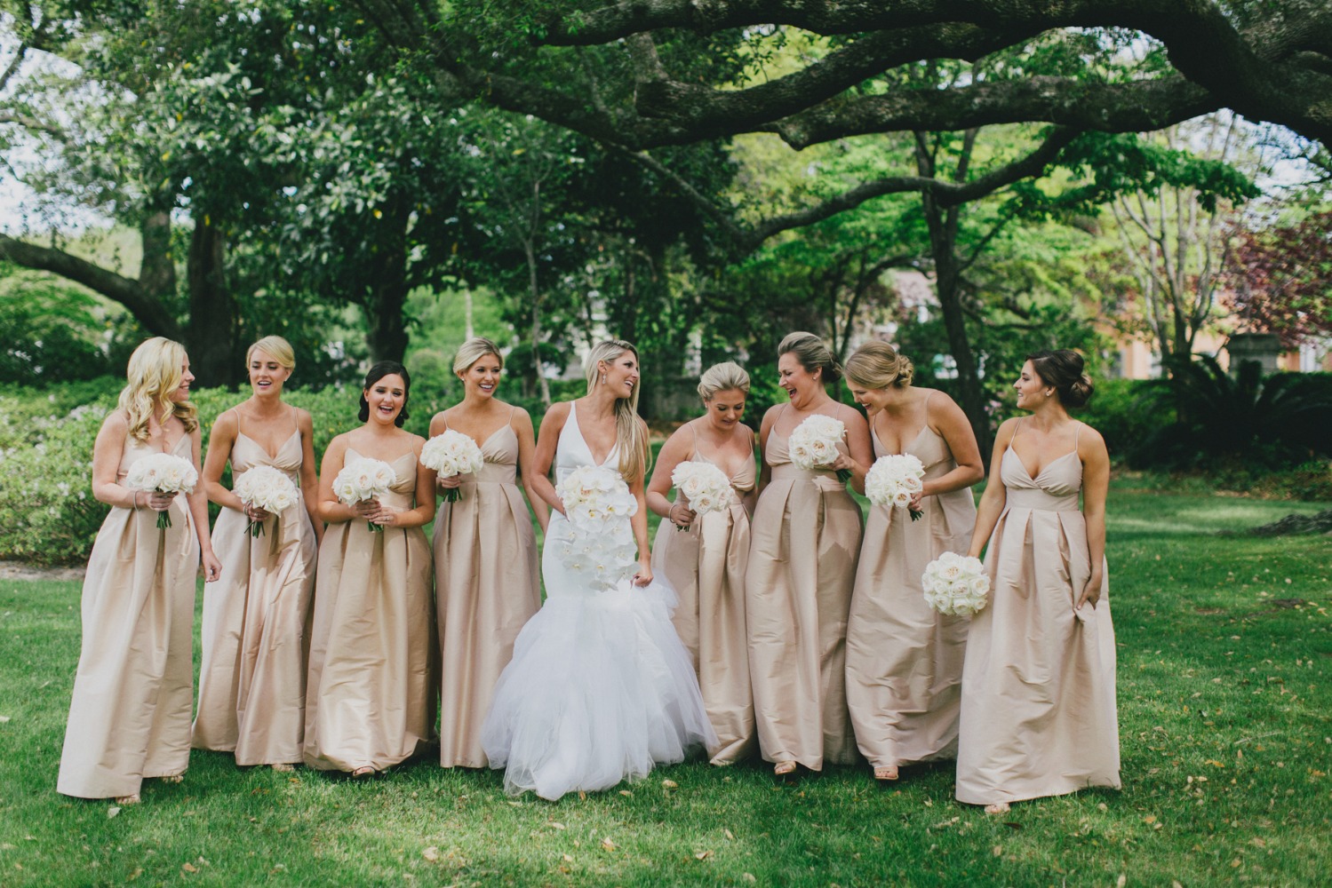 champagne bridal party