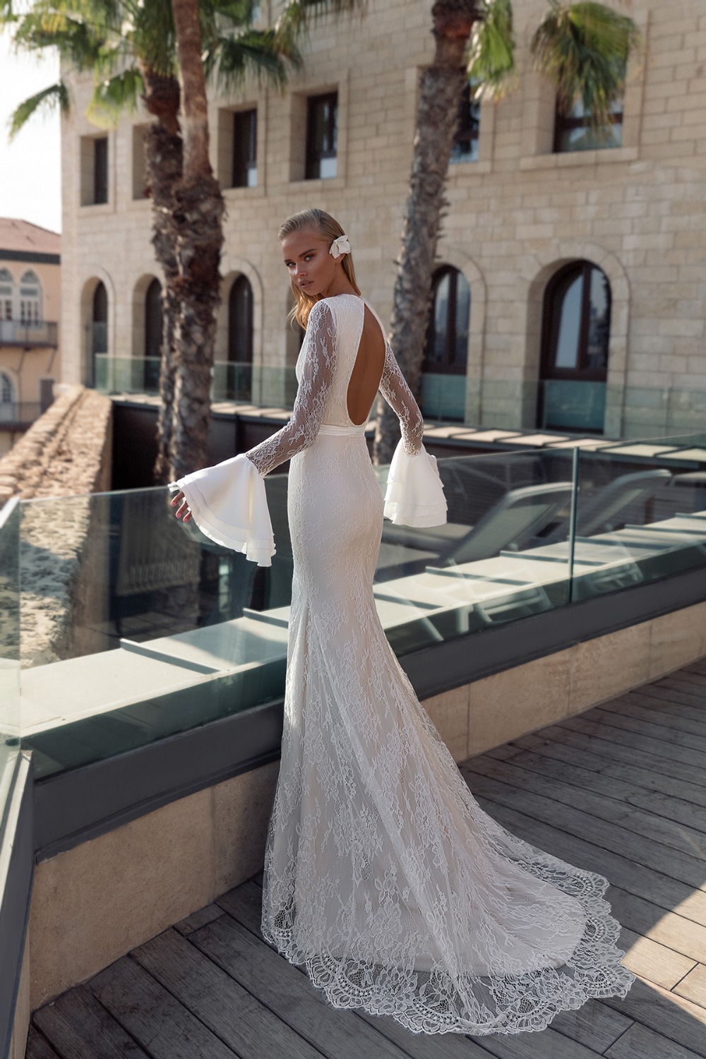 elegant and long sleeved gown by Shiran Cohen