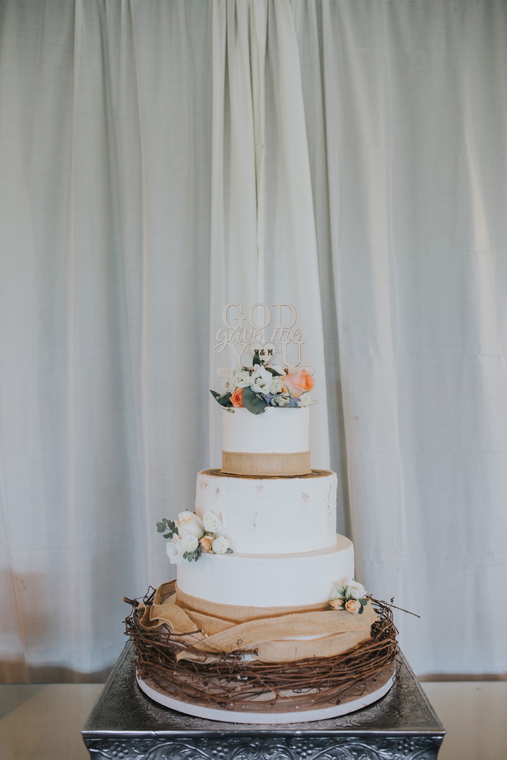 rustic charm wedding cake