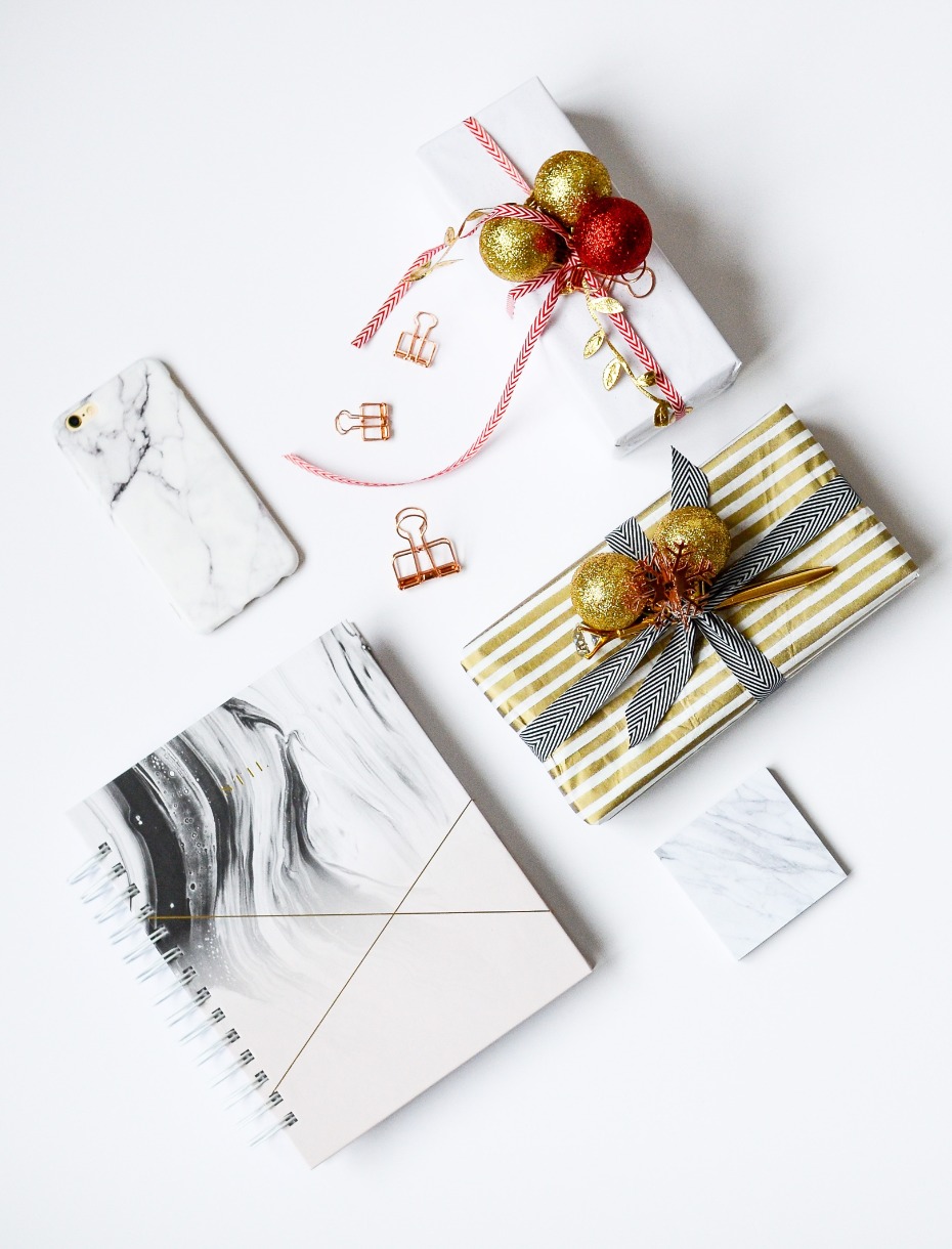 Stylish holiday gifts wrapped