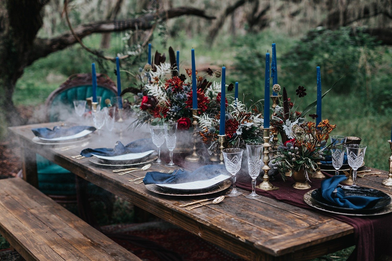 wedding forest table decor
