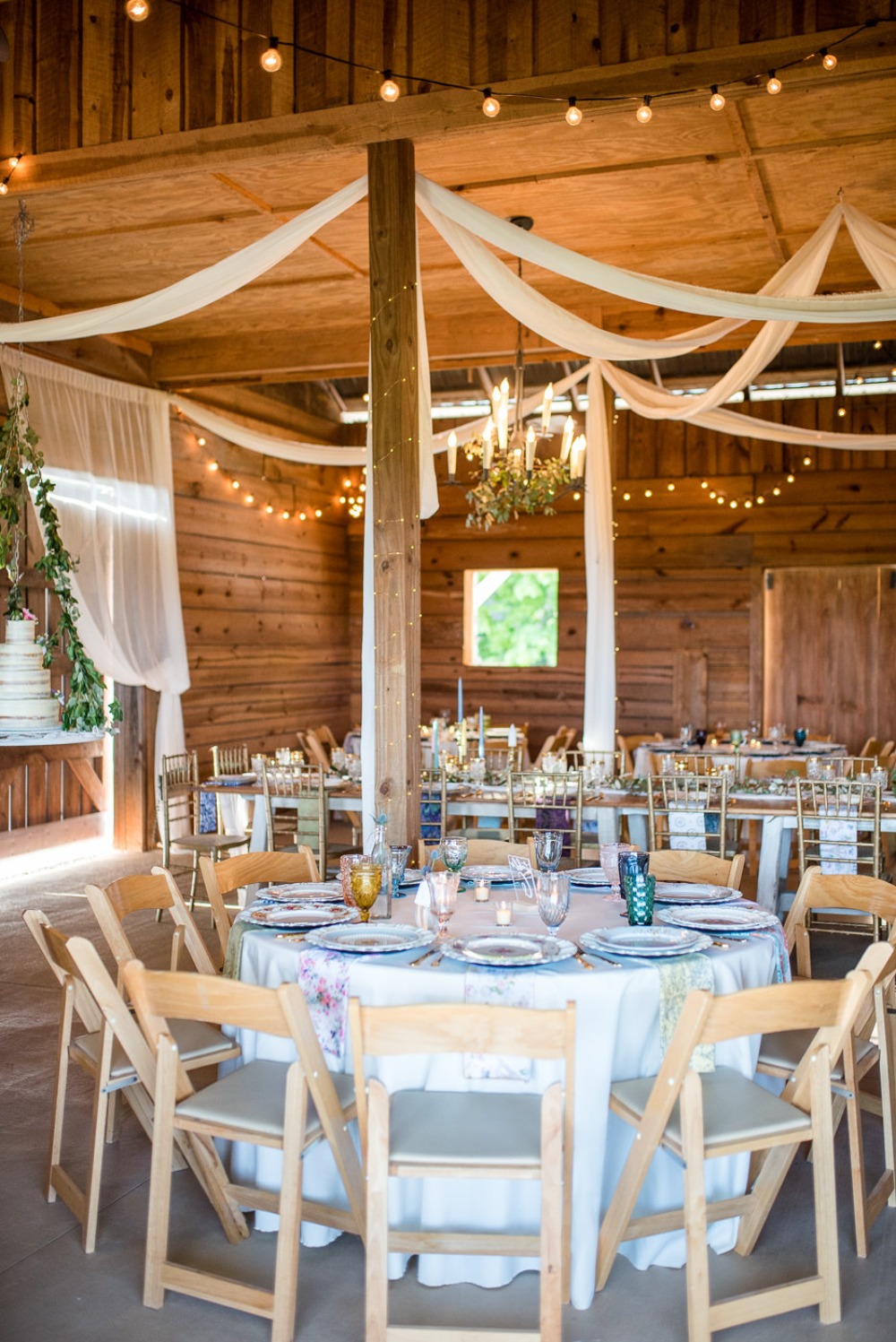 Rustic barn wedding reception