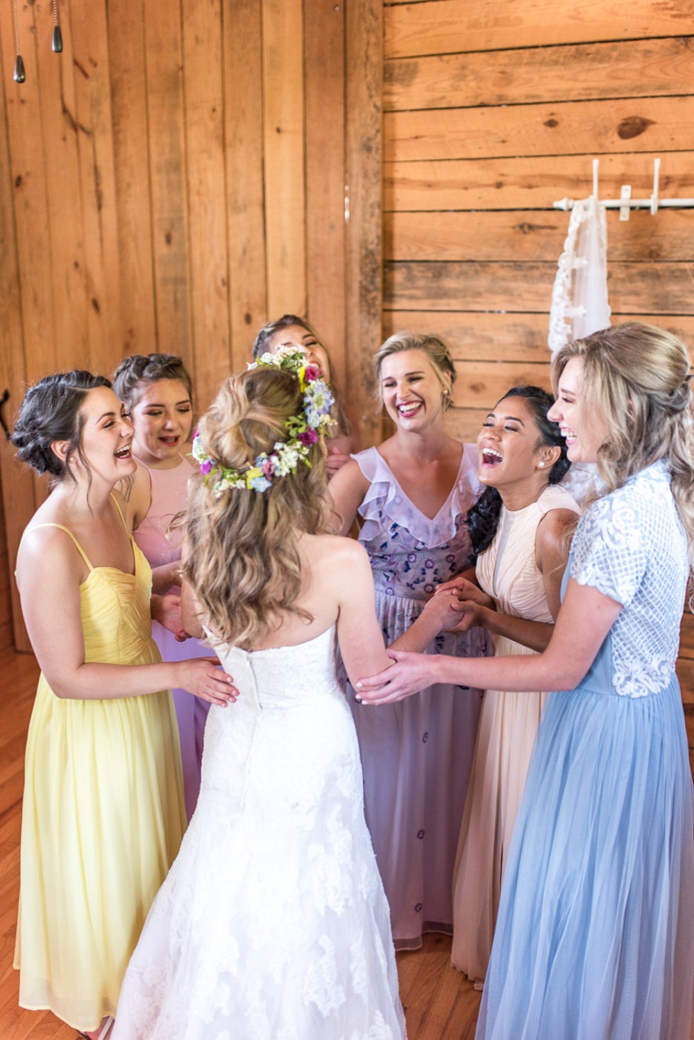 bridesmaid huddle